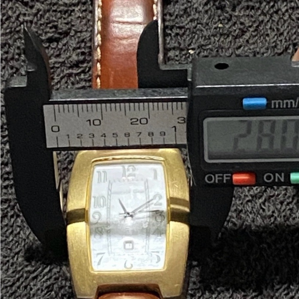 Geoffrey Beene Gold Tone Rectangular Watch - Picture 3 of 10